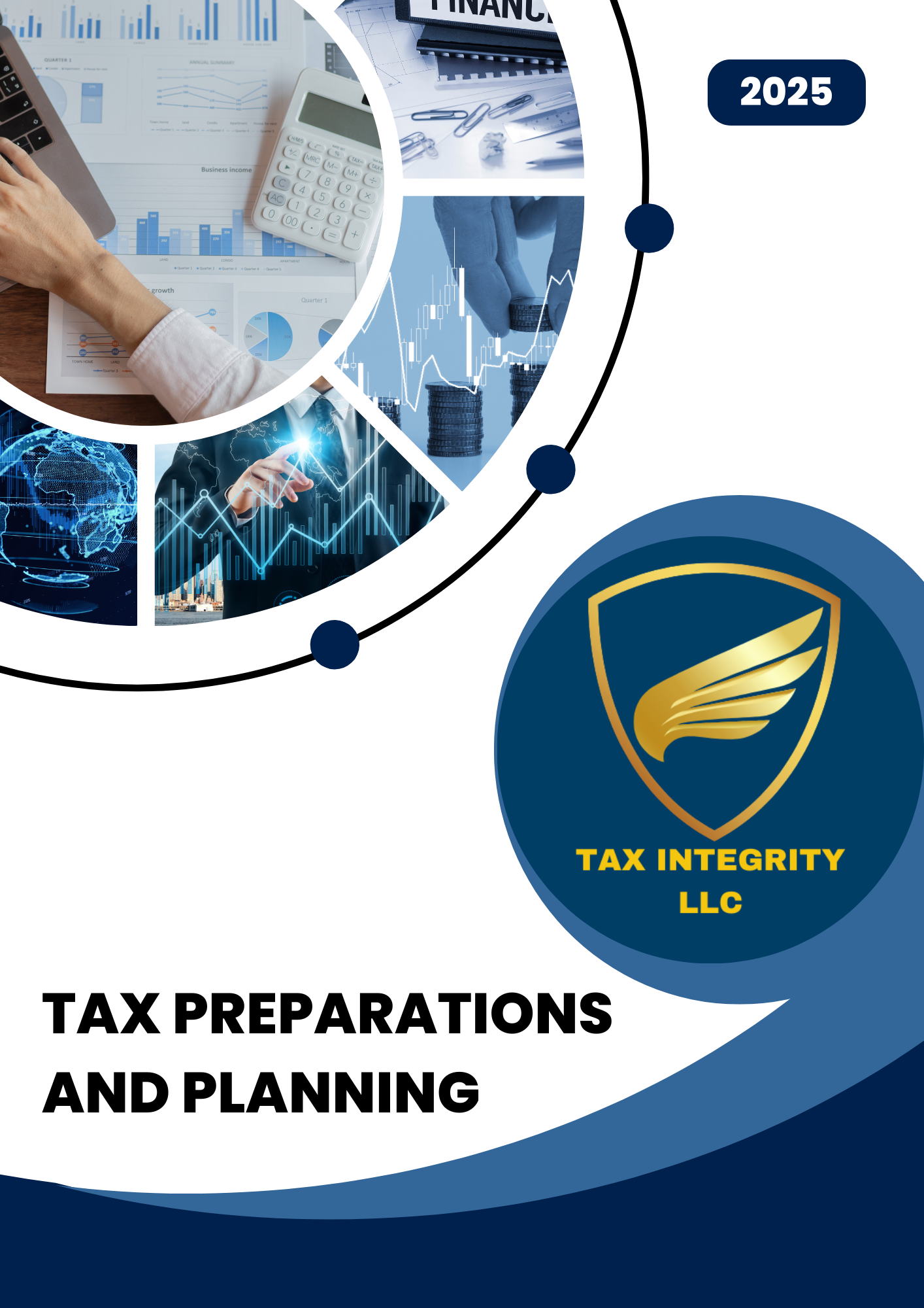 Blue And White Modern Financial Report Cover Page